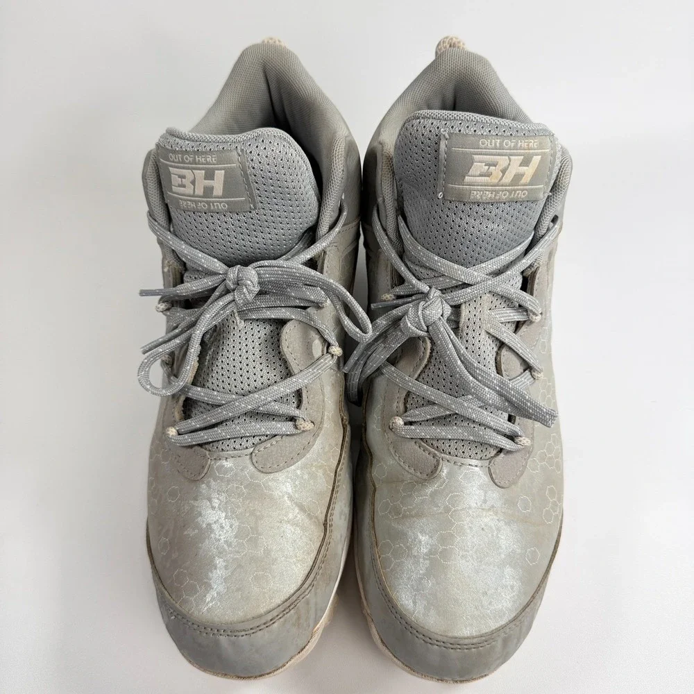 Under‎ Armour Harper 8 Mid RM Baseball Cleats Grey Metallic Mens Size 11.5